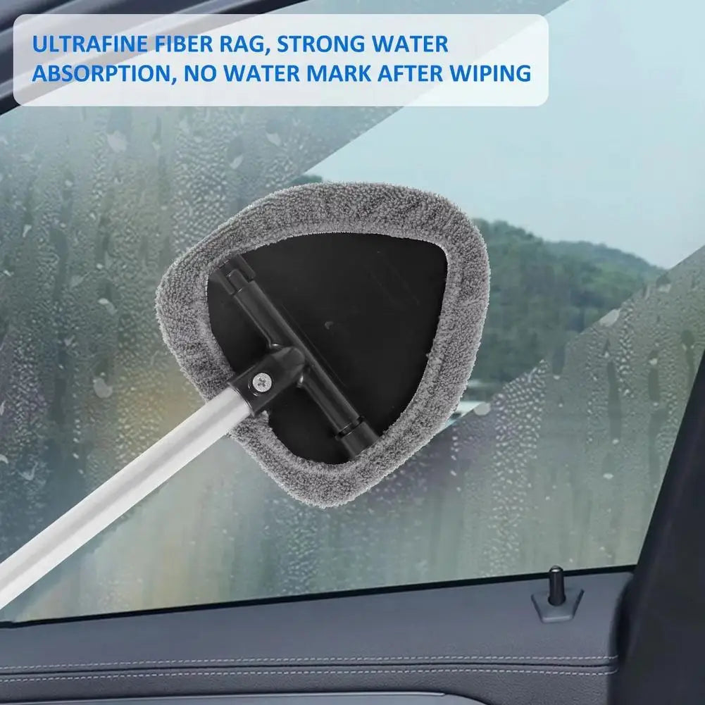 Microfiber Car Windshield Cleaning Brush Kit – Extendable Handle