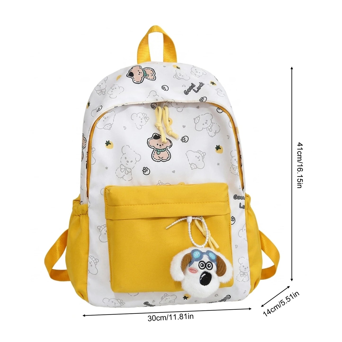 School Style Cartoon Backpack For Teen Girls Durable Waterproof School Bag With Laptop Compartment Peaceful Pleasures Health and Wellness