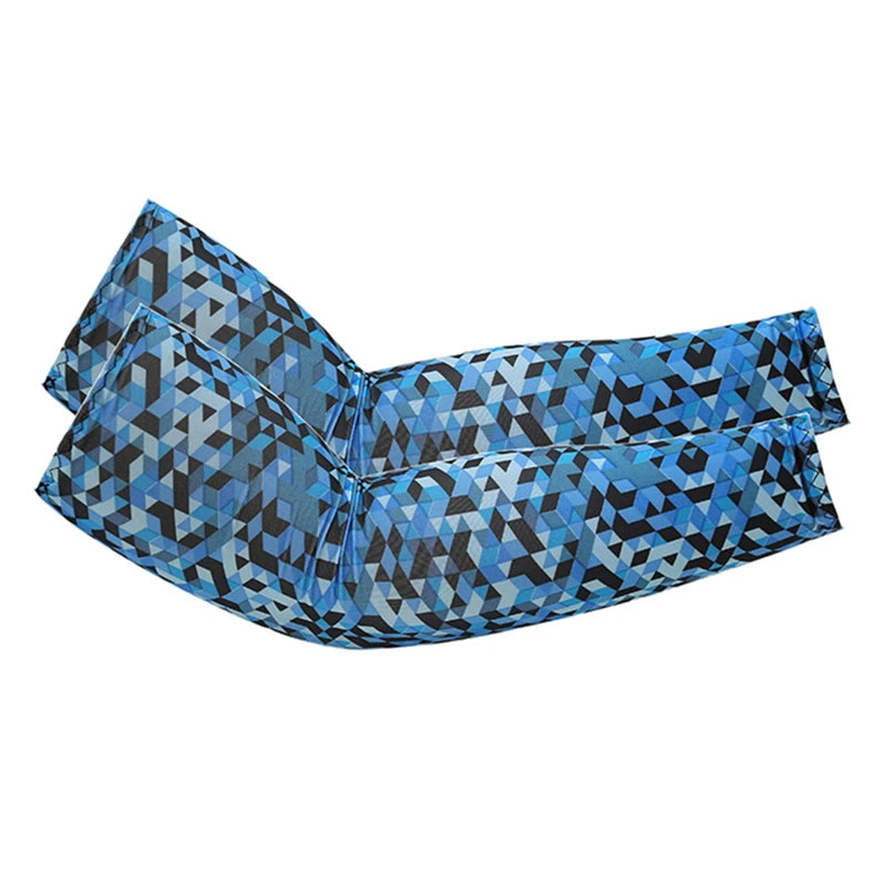 Unisex Cooling Arm Sleeves Elbow Cover Cycling Run Fishing UV Sun Protection Outdo Cool Arm Sleeves Peaceful Pleasures Health and Wellness Royal Blue Square
