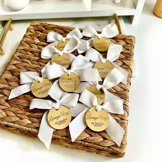 Custom Gold Mirror Acrylic Tags – 5Pcs Wedding & Party Favors Party Favor Tags Peaceful Pleasures Health and Wellness