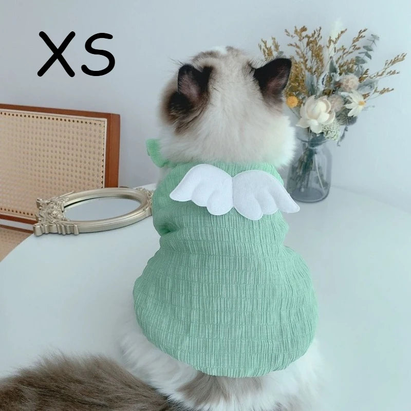 Cat Angel Wings Summer Shirt – Soft Breathable Pet Clothes