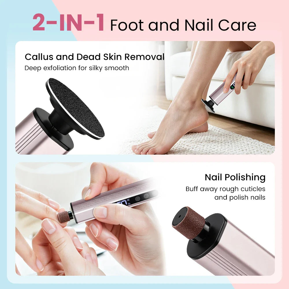 Electric Foot File Pedicure Machine – 9-Speed Rechargeable