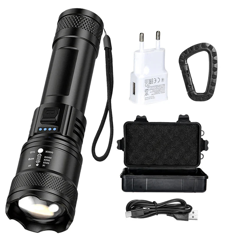 ZHIYU Super Bright USB Rechargeable LED Tactical Flashlight