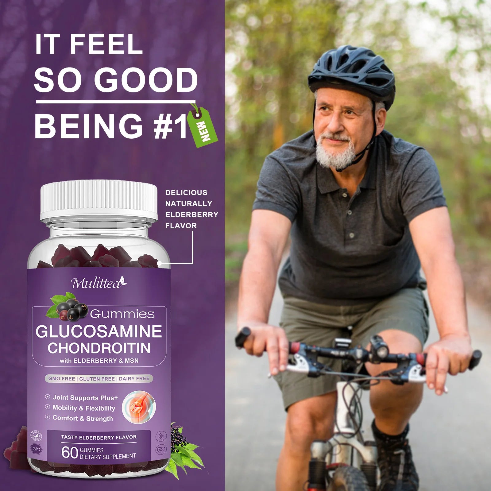 Mulittea Glucosamine & Chondroitin Gummies – Joint Support for Adults Dietary Supplement Peaceful Pleasures Health and Wellness
