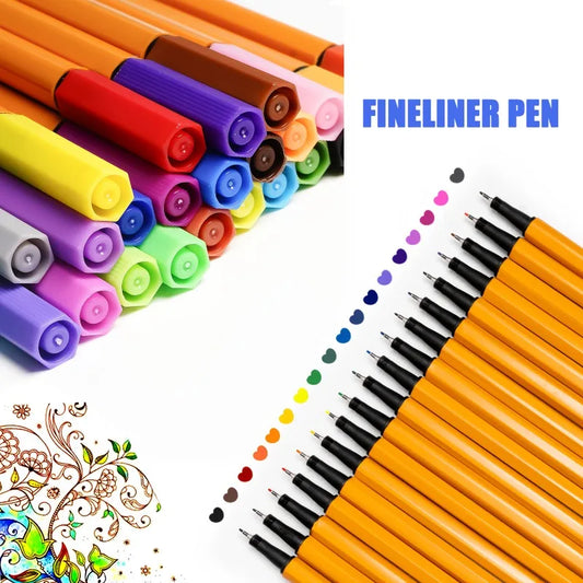 Colorful Fine Liner Pen Set – 12/24 Waterproof Color Markers Fine Liner Marker Set Peaceful Pleasures Health and Wellness