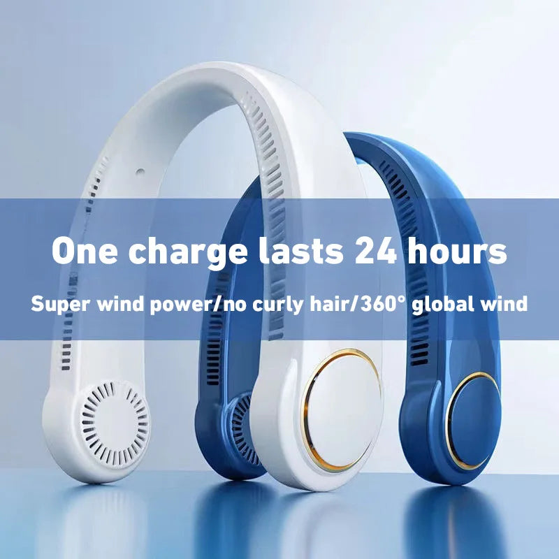 Usb Charging Silent Bladeless Hanging Neck Fan Peaceful Pleasures Health and Wellness