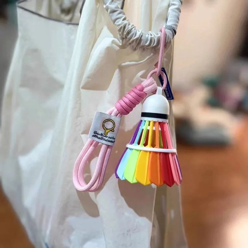 Dark Blue Badminton Keychain Pendant | Sports Backpack Charm