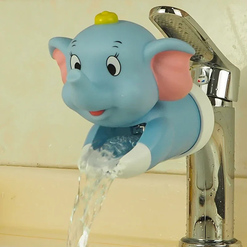 Upgraded Baby Cartoon Faucet Extender Hot Selling Children Hand Washing Assist Device Faucet Splash Proof Extended Mouth Peaceful Pleasures Health and Wellness Blue Elephant
