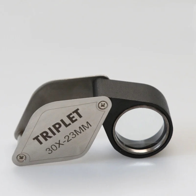 Double-Layer Lens Cultural Relic Identification Magnifying Glass Wire Drawing Process Portable Jewelry High-Power Loupe Peaceful Pleasures Health and Wellness