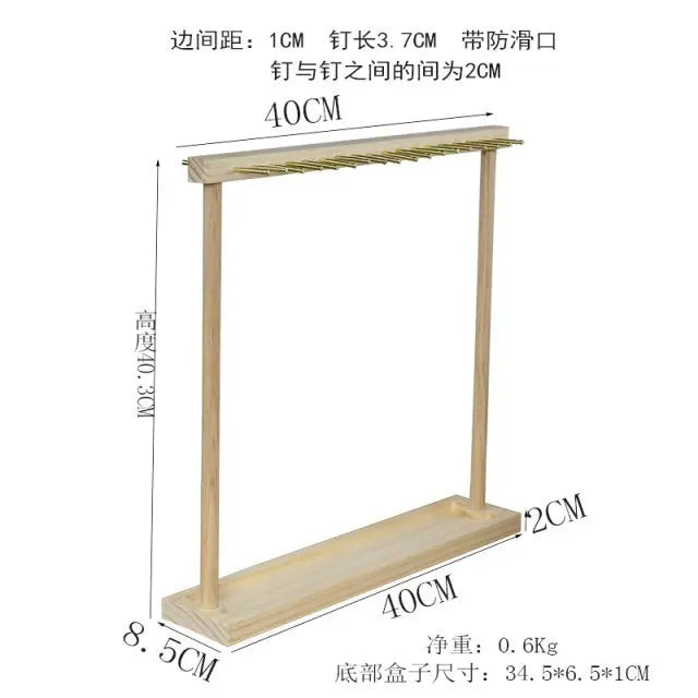 Modern Wood Jewelry Stand – 24/36 Hook Necklace Organizer Rack