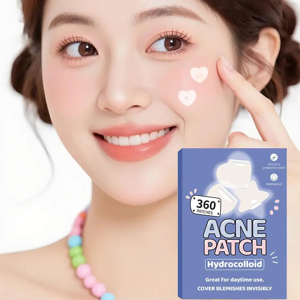 Cute Hydrocolloid Acne Patches 360 Pcs – Stars, Hearts & Dots for Face Breakouts Peaceful Pleasures Health and Wellness