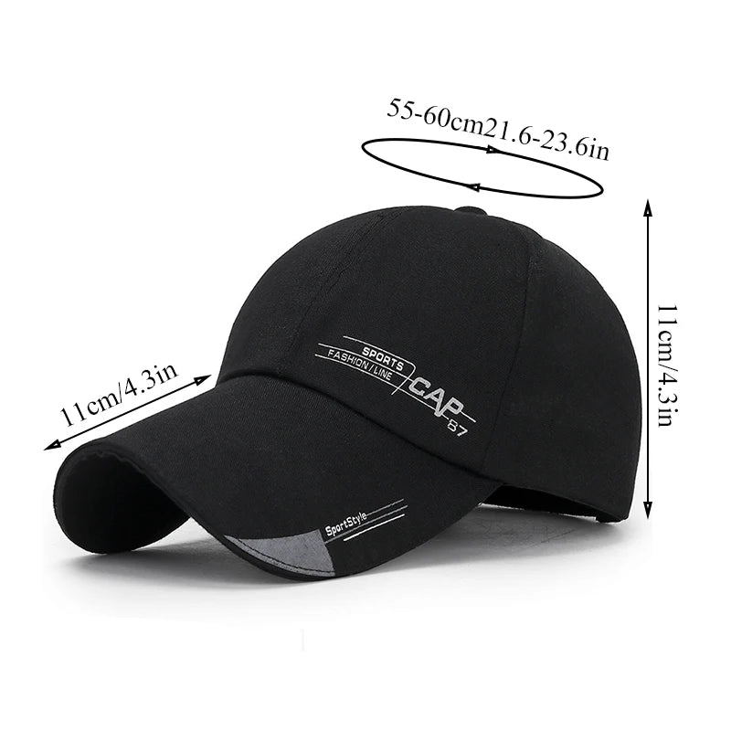 2026 Fashion Line Baseball Cap For Men Sports Cap Hat Fish Outdoor Long Visor Brim Shade Snapback Sun Hat Women's Summer Hat Peaceful Pleasures Health and Wellness