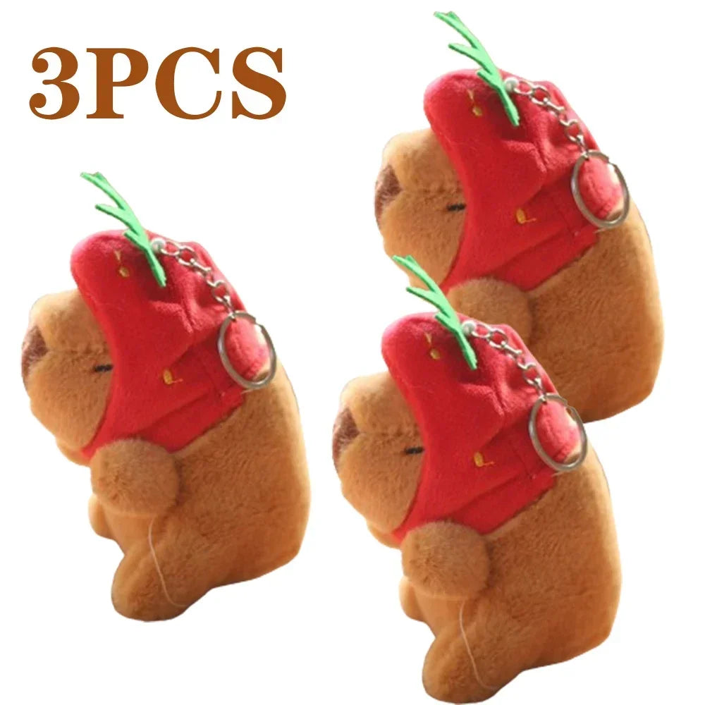 Cartoon Capybara Plush Keychain, Bag & Desk Pendant Ornament