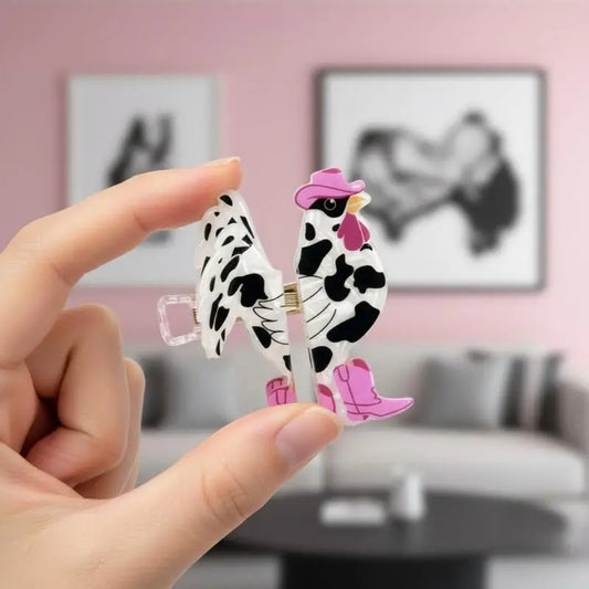Western Cowboy Punk Rooster Acrylic Hair Claw Clip for Women Acrylic Hair Claw Clip Oasis Select