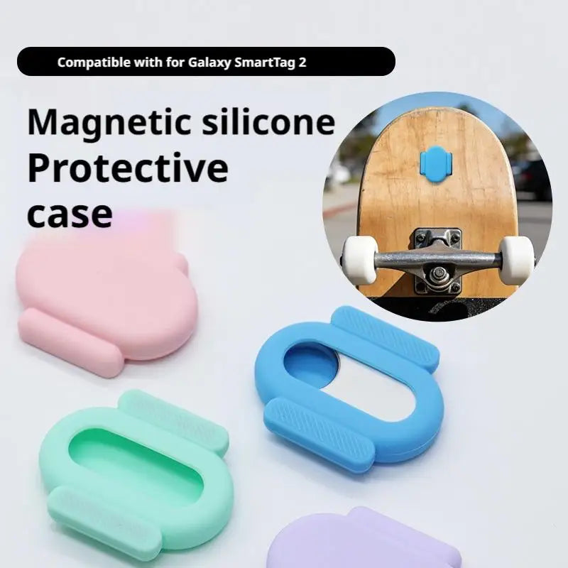 Magnetic Car Protective Case For Samsung Galaxy SmartTag2 Silicone Location Tracker Anti Scratch Drop Proof Cover Electronics Peaceful Pleasures Health and Wellness