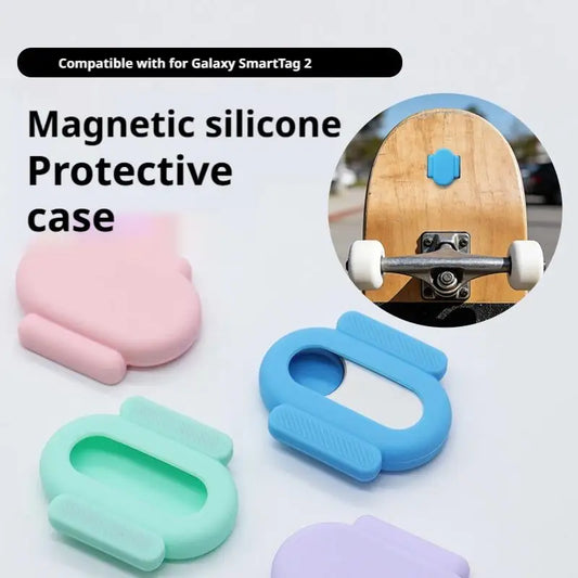 Magnetic Car Protective Case For Samsung Galaxy SmartTag2 Silicone Location Tracker Anti Scratch Drop Proof Cover Electronics Peaceful Pleasures Health and Wellness