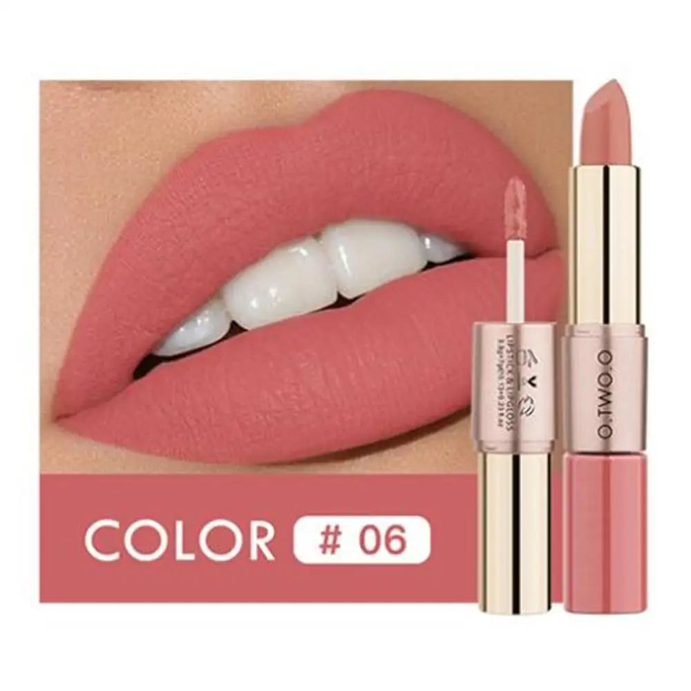 O.TWO.O 2-in-1 Matte Lipstick & Lip Gloss – 12 Colors