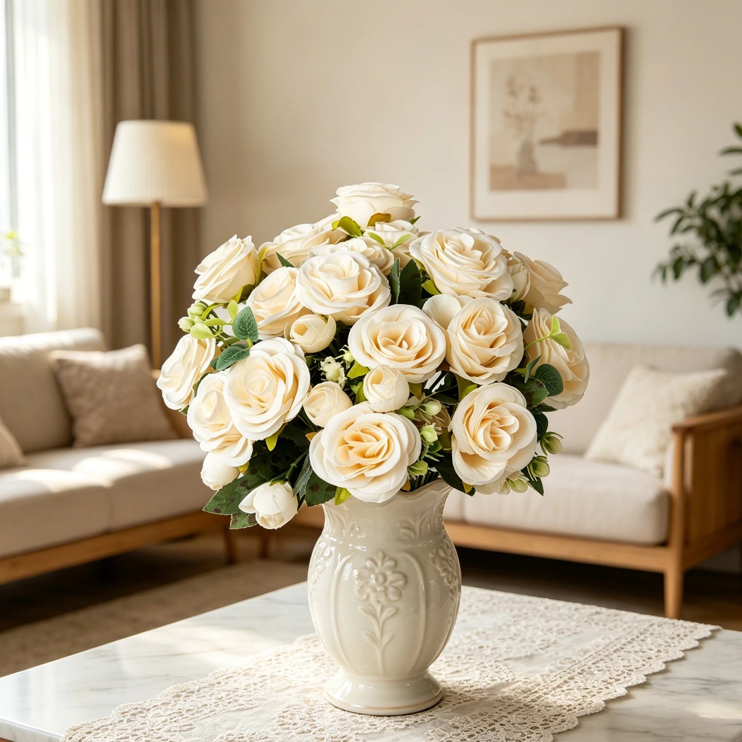 Silk Peony Artificial Flowers Bouquet for Wedding & Home Decor