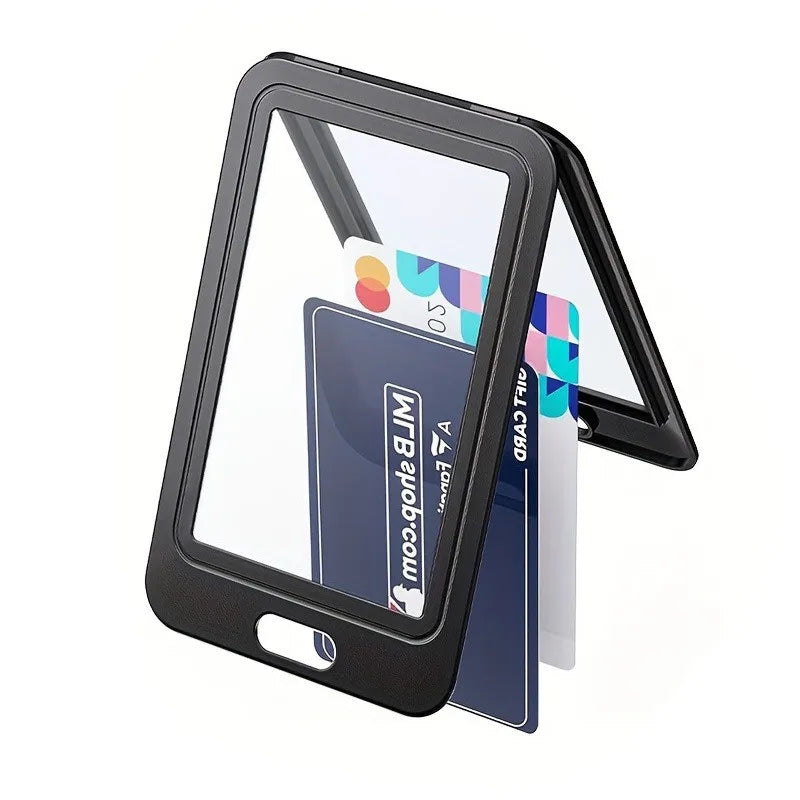 Vertical Card Holder With Double-Sided Hard Plastic Vertical Card Bag, Black Id Card, Credit Card, Key Card Protection Cover Peaceful Pleasures Health and Wellness black