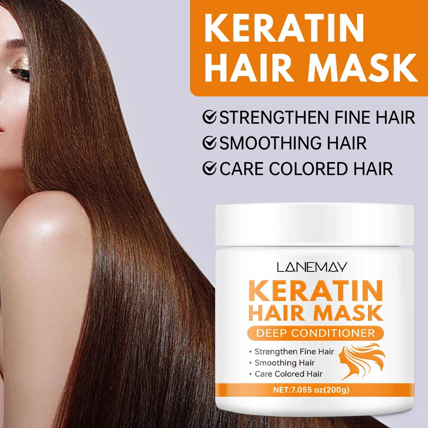 Lanemay Keratin Hair Mask – Nourishing & Smoothing 200g