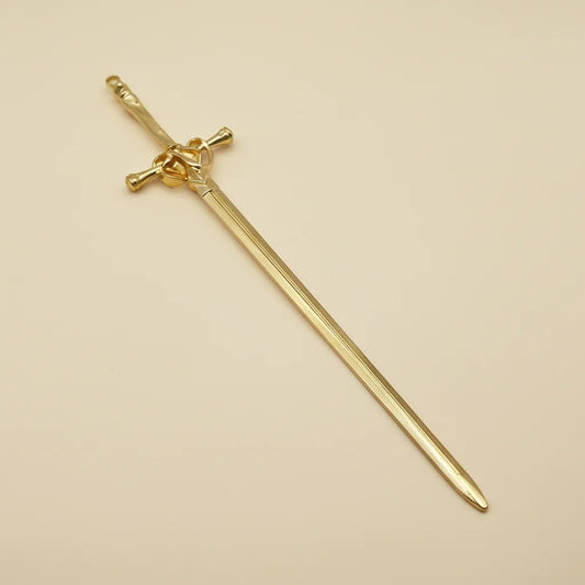 Alloy Sword Hairpin New Chinese Style Hanfu Hair Accessory Long Sword Hair Stick Peaceful Pleasures Health and Wellness