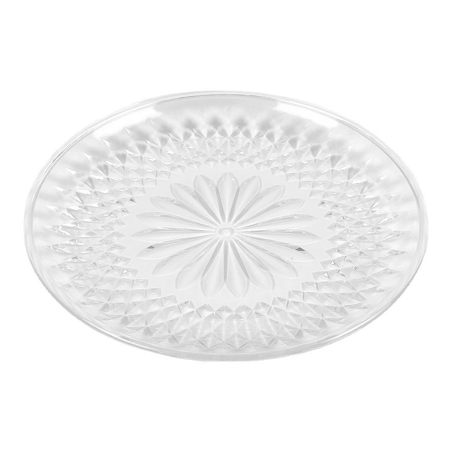 Clear Embossed Fruit & Snack Serving Tray | PET Plate 15–30cm