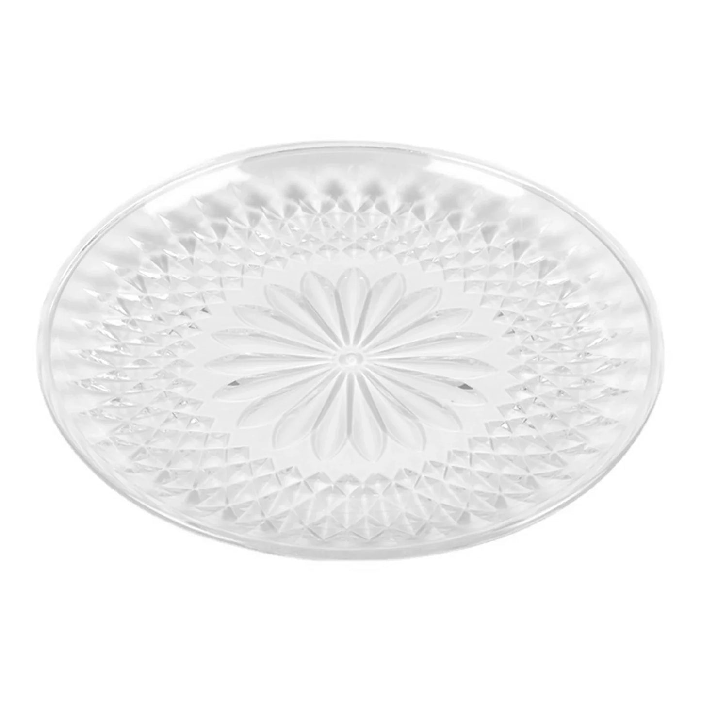 Clear Acrylic Snack & Fruit Serving Tray | Round PET Plate