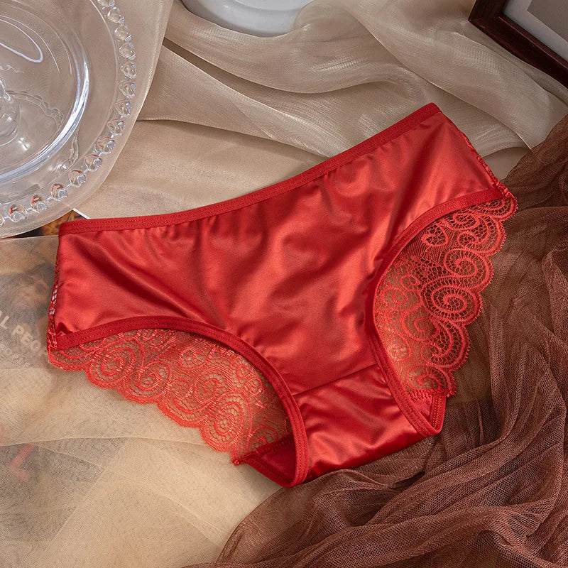Ice Silk Satin Women's Panties | Cotton Antibacterial Crotch