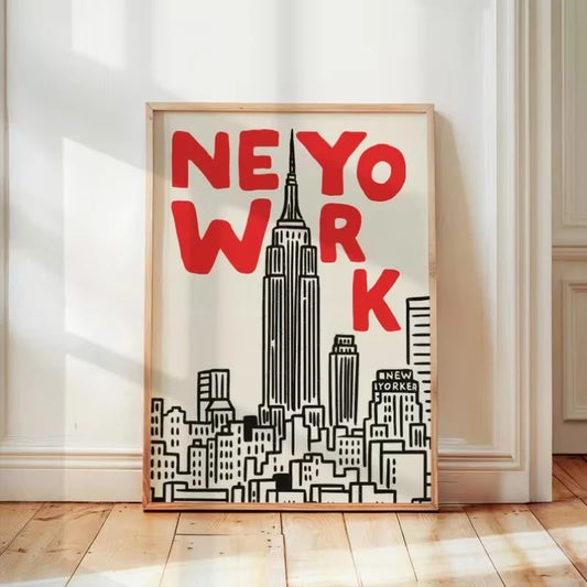 Empire State Building Canvas Wall Art Print | NYC Poster Canvas Wall Art Print Peaceful Pleasures Health and Wellness G4226 21x30cm Unframed