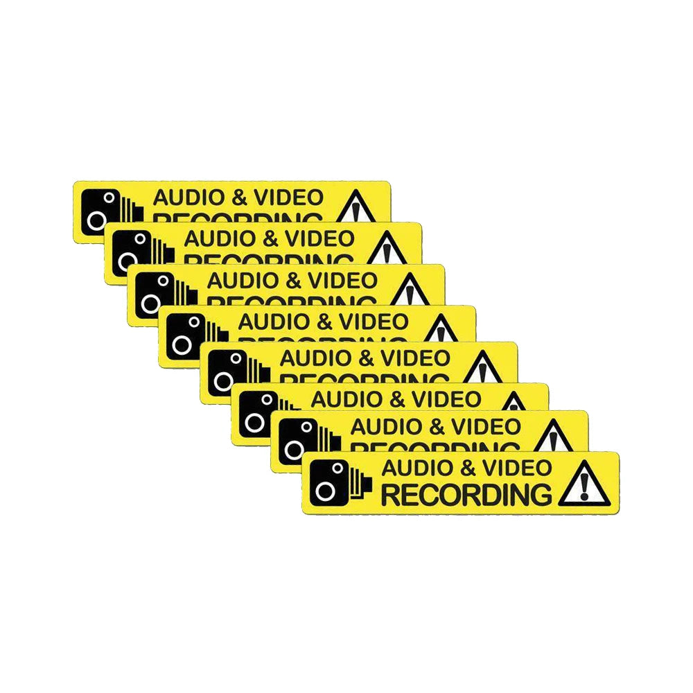 Pack of 8 120mmx20mm In Car Camera Recording Sticker Dash Cam Video Bumper Waterproof Decal Peaceful Pleasures Health and Wellness