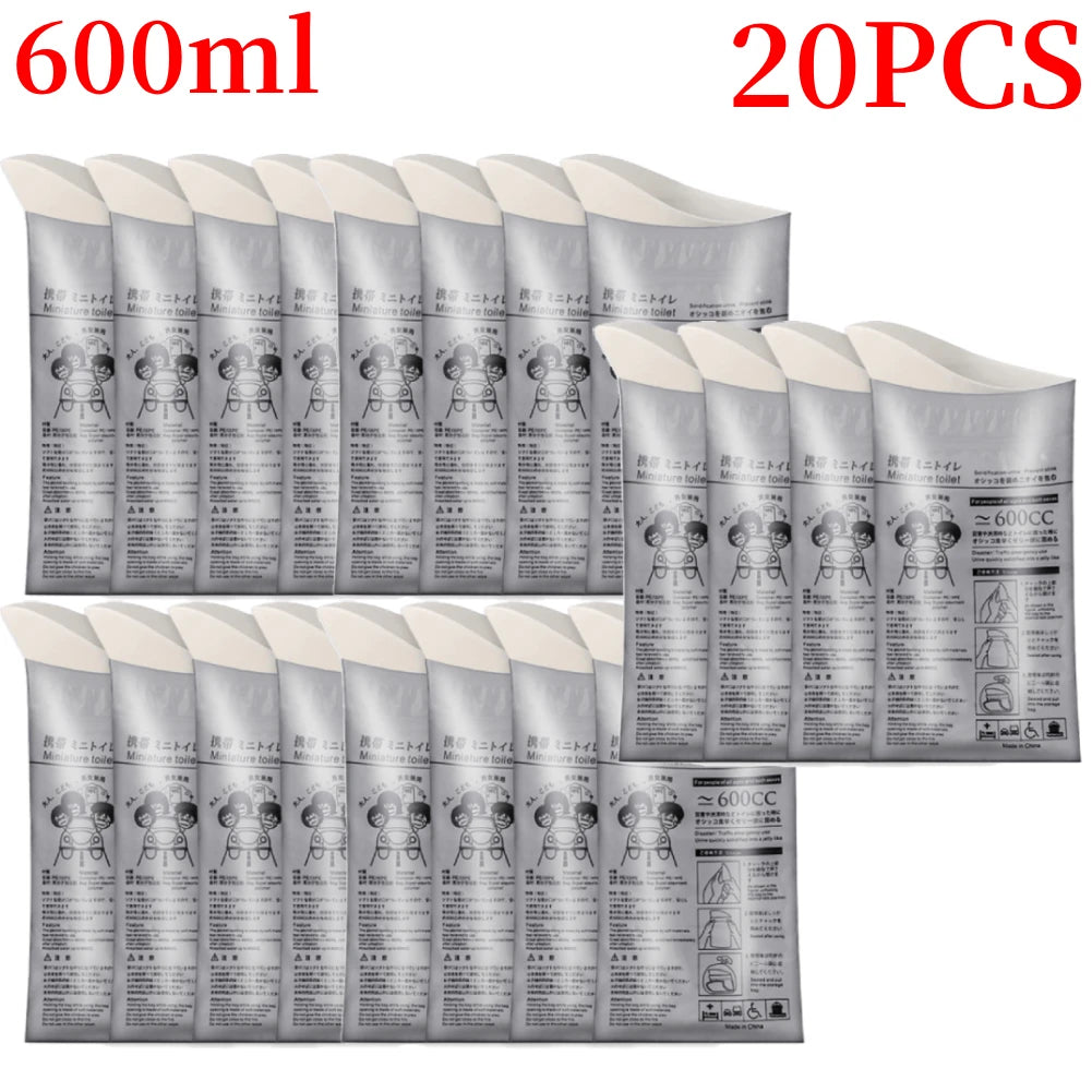 4-32Pcs Outdoor Emergency Urine Bags 700ml Disposable Travel Mobile Toilet Portable Urinal Bag for Female Baby Male Vomiting Bag Peaceful Pleasures Health and Wellness 600ml 20PCS