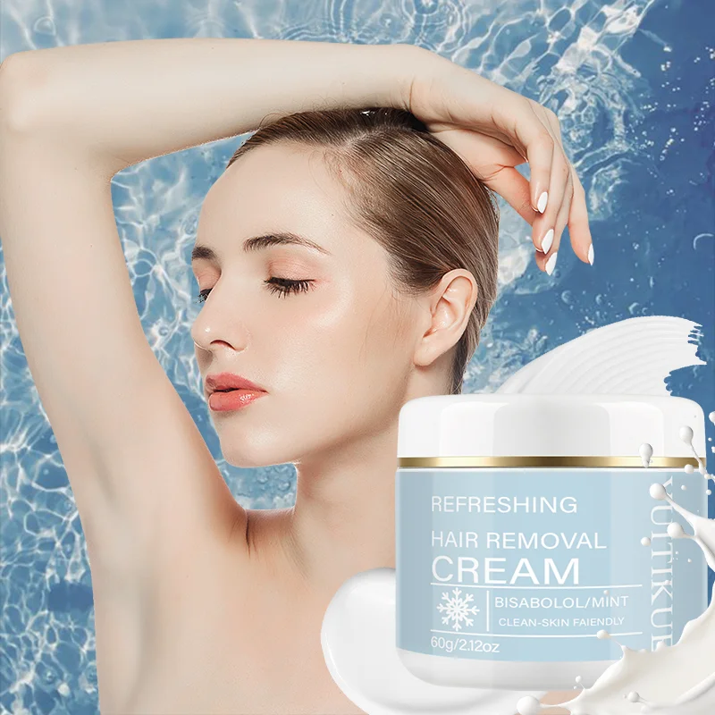 Yuitikue Refreshing Hair Removal Cream, 60g Bisabolol & Mint Infused Hair Remover for Gentle & Clean-Skin Friendly Formula Peaceful Pleasures Health and Wellness