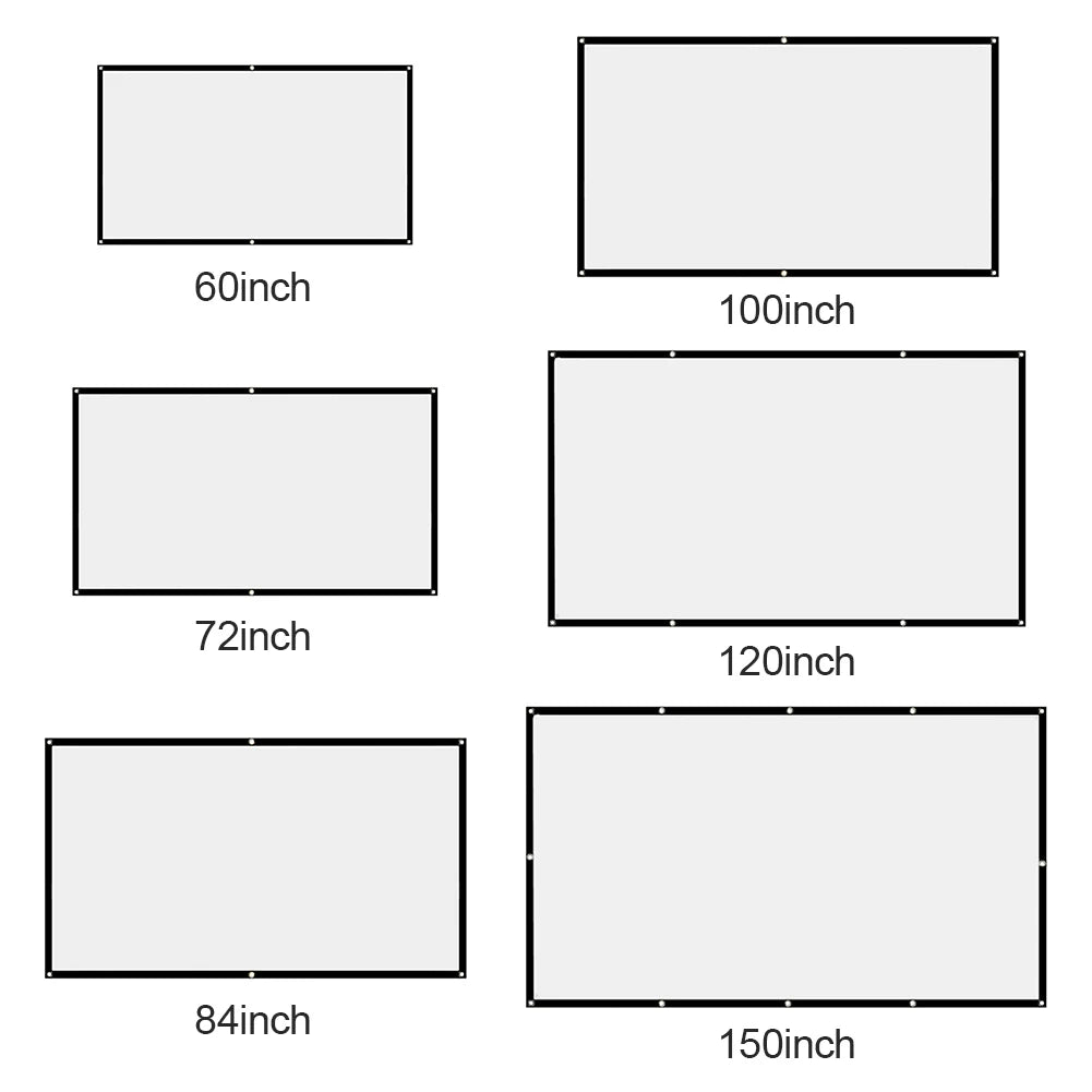 Portable Projector Screen 16:9 HD – 60 to 150 Inch for Home, Office & Outdoor Peaceful Pleasures Health and Wellness