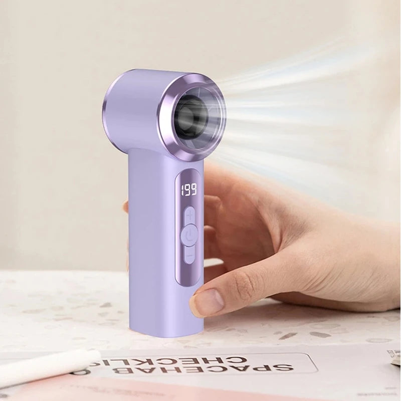 T238 Handheld High-speed Fan Usb Mini Digital Display 199 Speed Violent Turbo Pocket Small Fan Peaceful Pleasures Health and Wellness