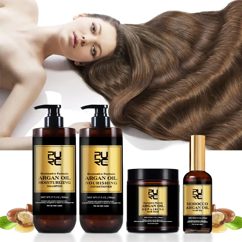 PURC Morocco Argan Oil Hair Care Kit – Shampoo, Mask & Serum