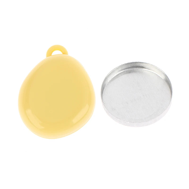 Colorful Keychain Empty Makeup Compact Diy Refill Case With Aluminum Tray Portable Cosmetic Storage Small Blush Container Peaceful Pleasures Health and Wellness Yellow