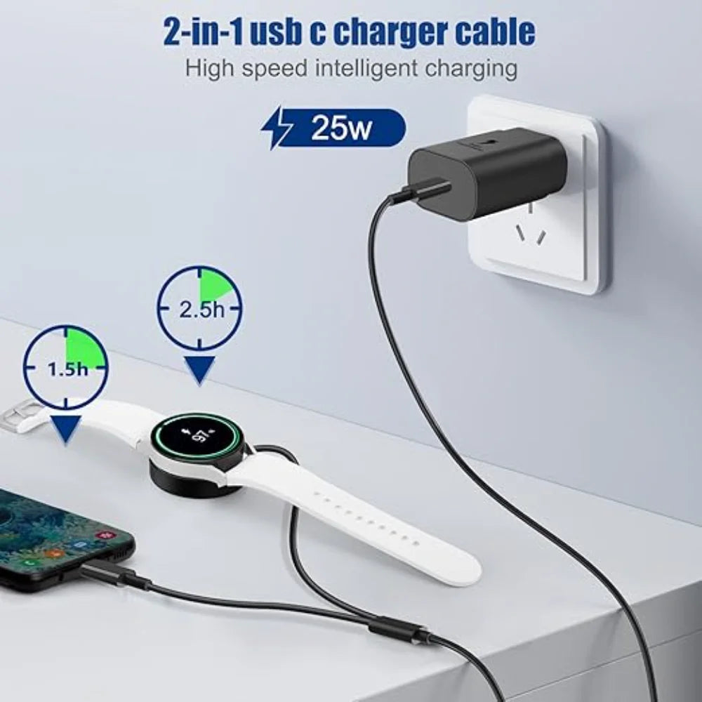 2-in-1 USB-C Charger for Samsung Galaxy Watch 7/6/5 & Phone Peaceful Pleasures Health and Wellness