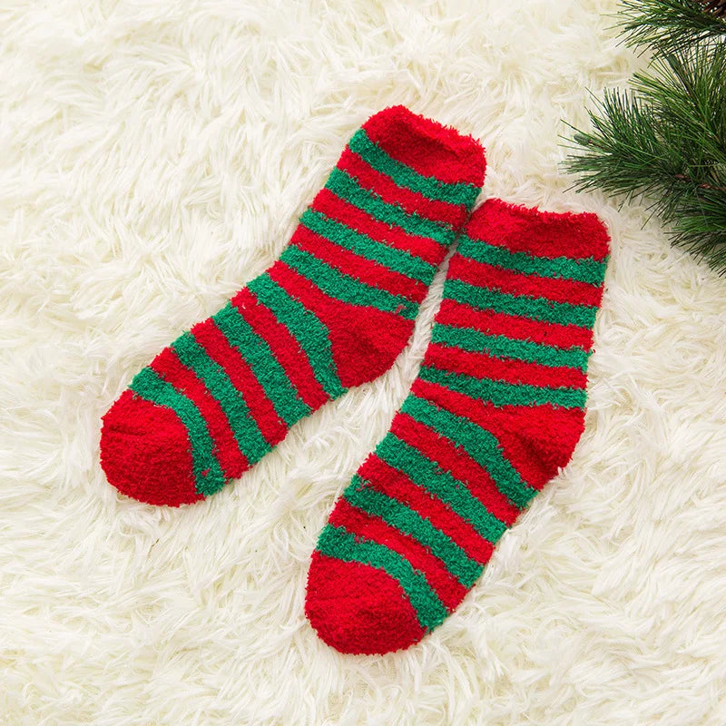 New Creative Design Winter Socks Coral Velvet Christmas Socks Children Santa Claus Home Warm Floor Socks Elk Cartoon Sleep Socks Peaceful Pleasures Health and Wellness B One Size