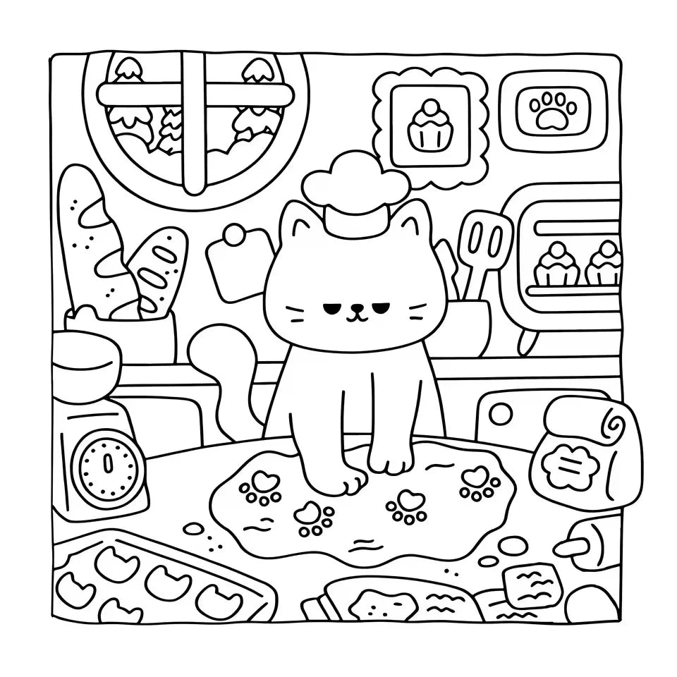 CAT LIFE Bold-easy Patterns Coloring Book Adults Cute Drawing Perfect