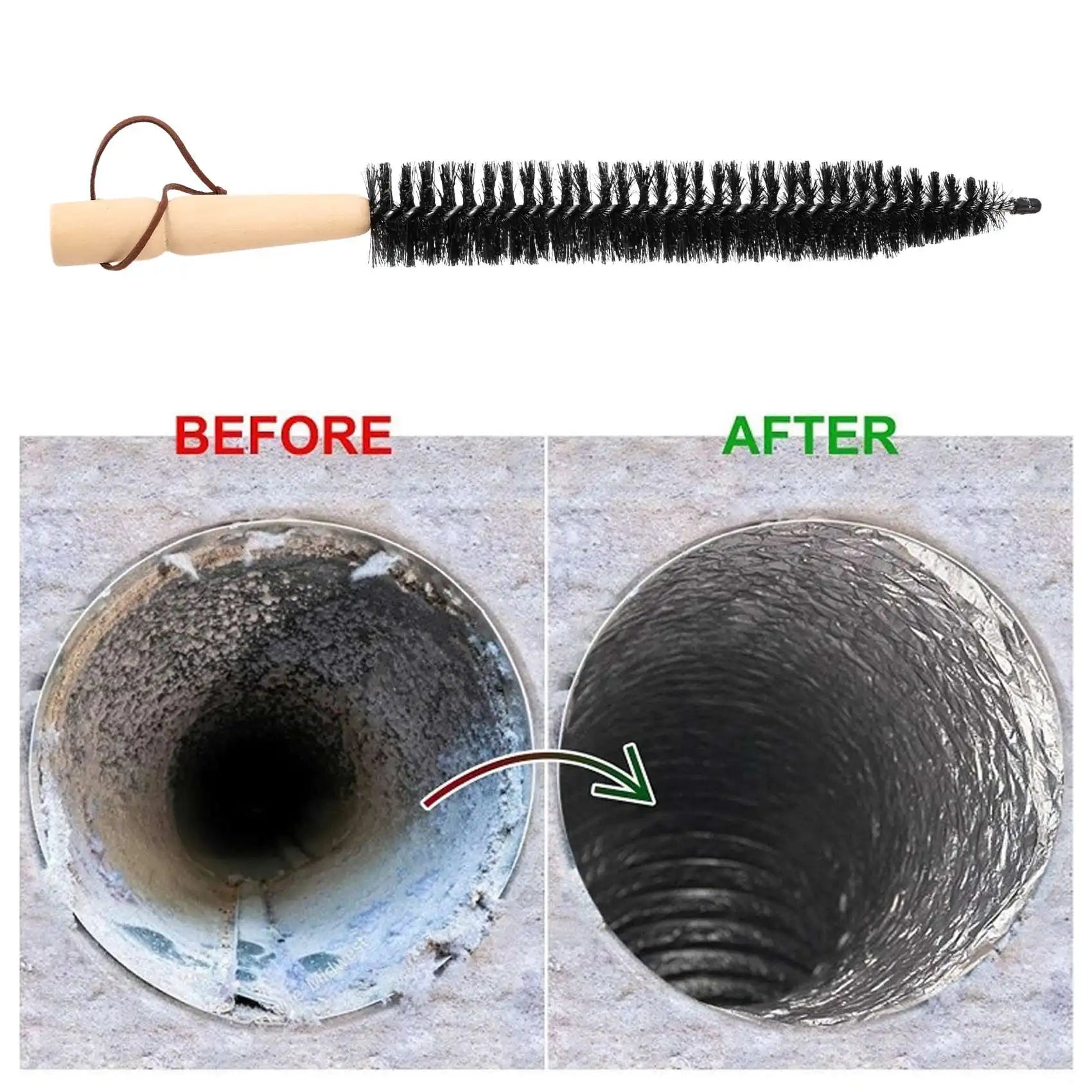 A36T-Dryer Vent Cleaner Kit 12 Feet, Flexible 9 Rods Dry Duct Cleaning Kit Chimney Brush With Dryer Lint Brush Peaceful Pleasures Health and Wellness