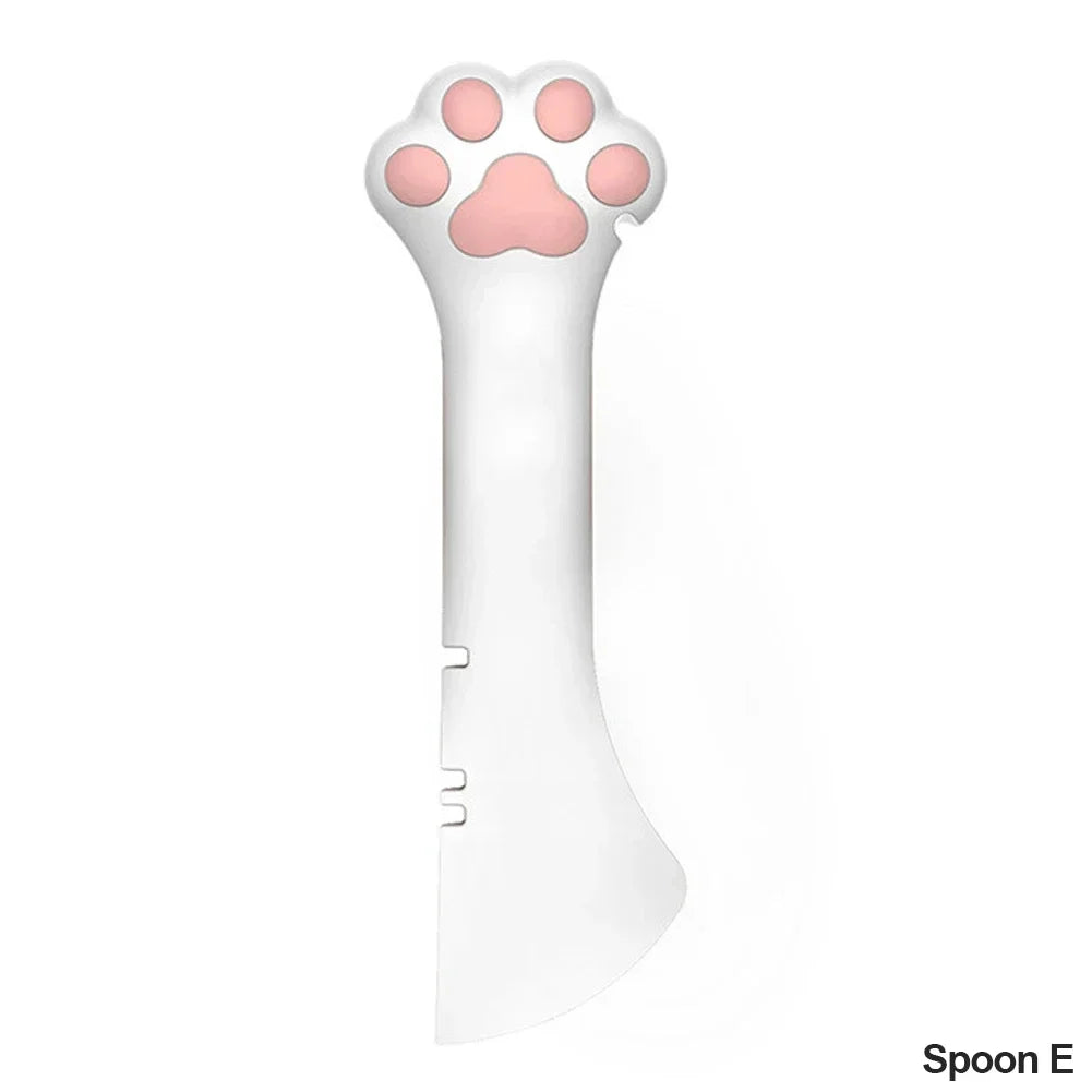Practical Pet Supplies Small Tools Pet Can Opener Spoon 2in1 Cat Can Silicone Spoon Spoon Spoon Spoon Cat Shovel Wet Food Feeder Peaceful Pleasures Health and Wellness Ragdoll White