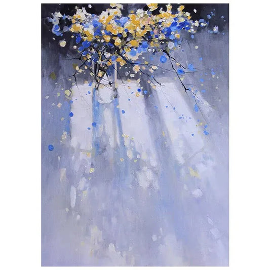 Unique Gift Beautiful Purple Flowers Picture Hand Painted Oil Painting On Canvas Wall Art Poster Mural For Living Room Entrance Peaceful Pleasures Health and Wellness