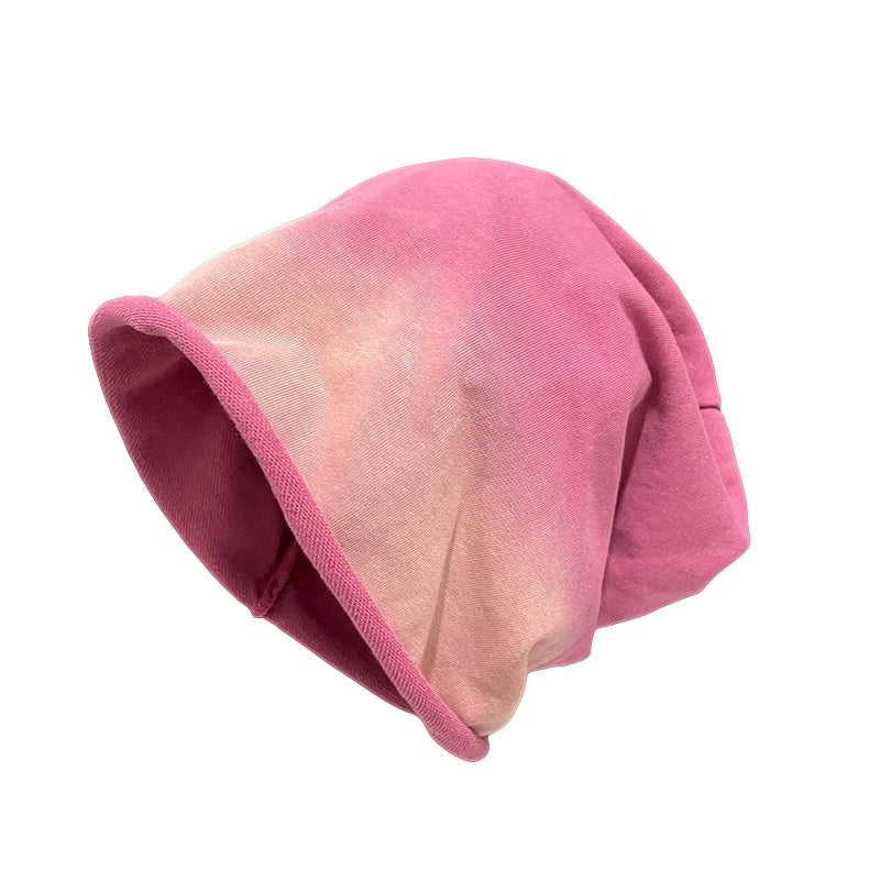 Korean Gradient Stackable Cotton Beanie Bucket Cap | Unisex Bucket Hat Beanie Peaceful Pleasures Health and Wellness Pink