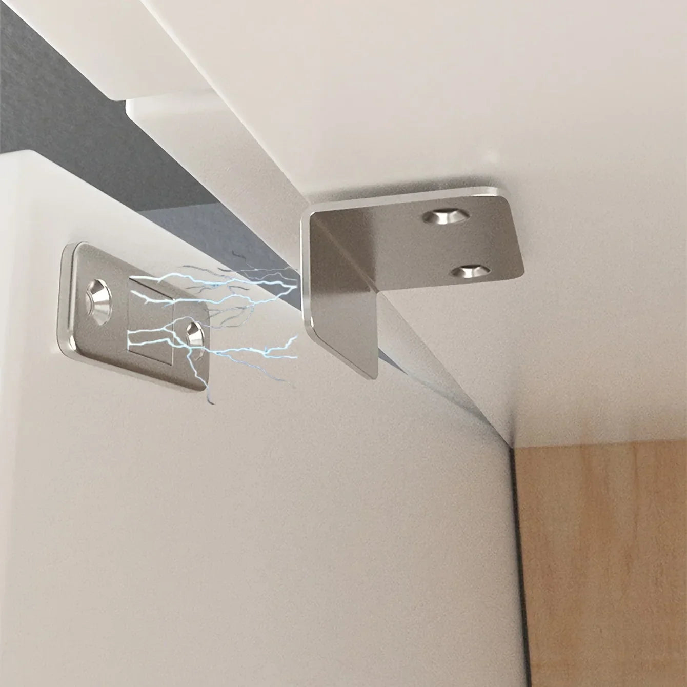 Magnetic Punch-Free Door Stopper – L-Shaped Invisible Closer