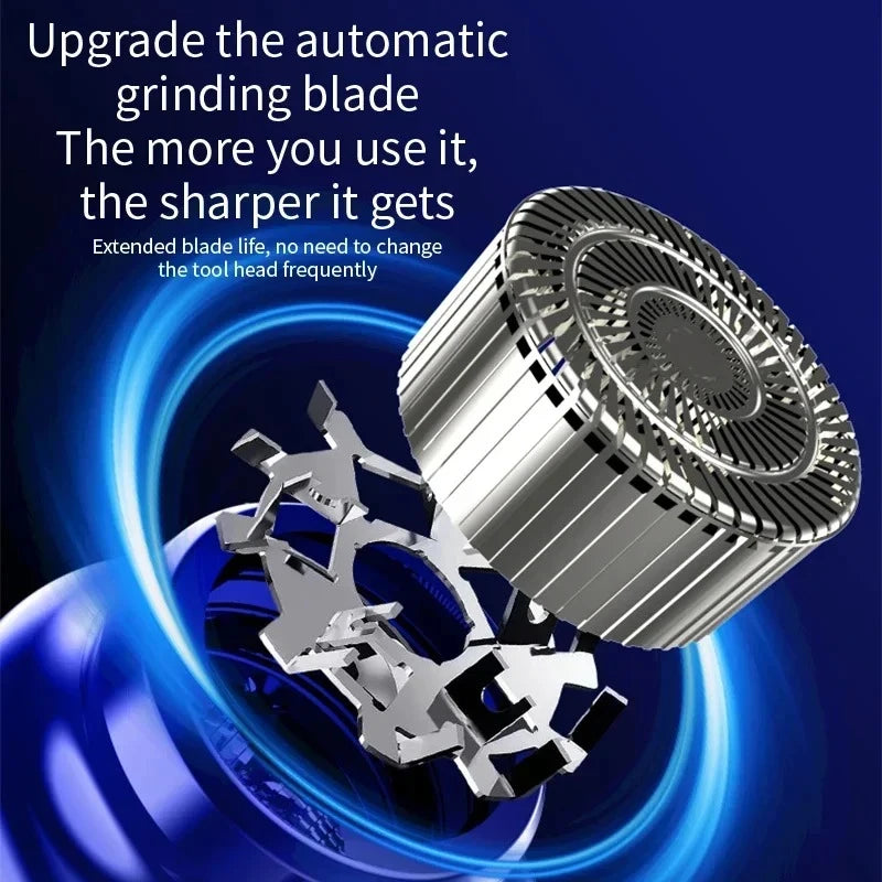 Portable USB Rechargeable Fast Electric Shaver Beard Trimmer Waterproof Washable Smart Power Display for Home Travel Peaceful Pleasures Health and Wellness