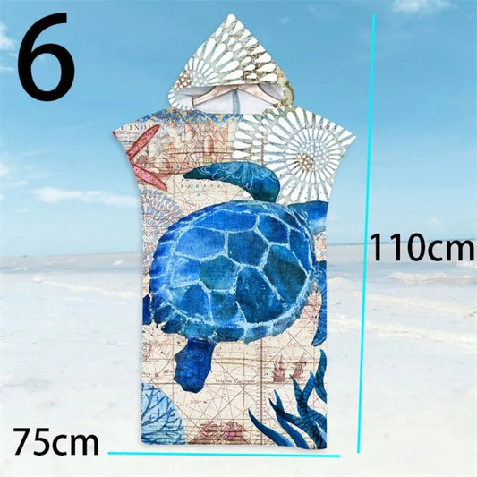 Hooded Surf Poncho Changing Robe | Quick-Dry Microfiber Towel Surf Changing Poncho Oasis Select 6