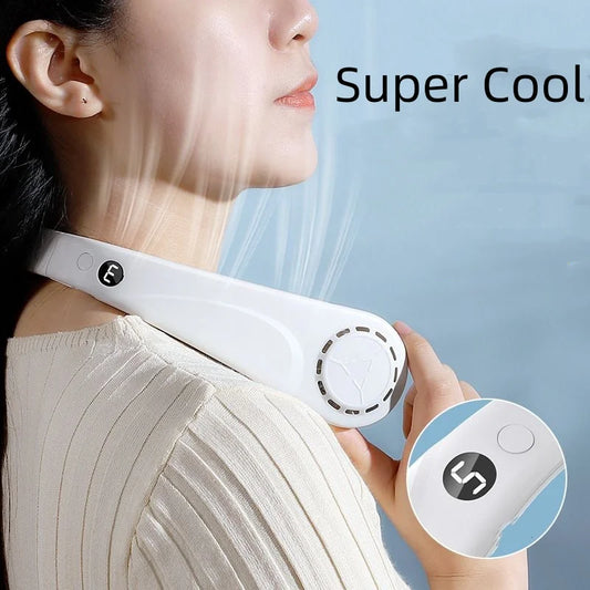 Gifts Portable Bladeless Hanging Fans USB Rechargeable Eco-Friendly Mini Neck Fan Welcome Gifts Wearable Neckband Peaceful Pleasures Health and Wellness