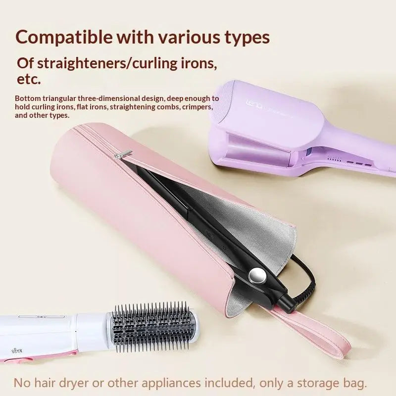 Heat-Proof Aluminum Coating Hair Styling Tool Bag - Wall-Hangable Storage Pouch For Curler, Hair Straightener & Blow Dryer, Mult Peaceful Pleasures Health and Wellness