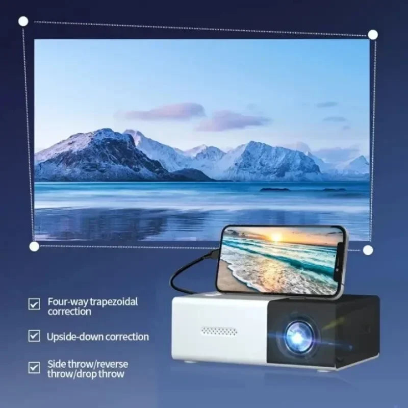 Portable Mini Projector with Full HD 1080P Support -Includes Remote Control, USB-Powered, Ideal for Smartphones, and USB Devices Peaceful Pleasures Health and Wellness