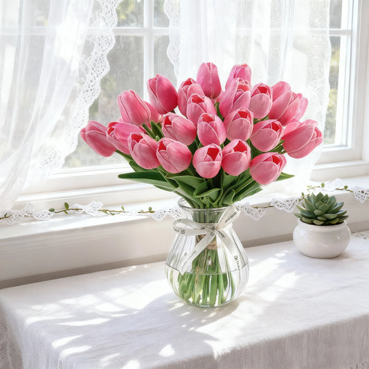 Artificial Tulip Flowers Bouquet 3/5pcs – Wedding & Home Decor Artificial Flower Bouquet Peaceful Pleasures Health and Wellness